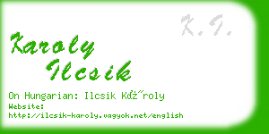 karoly ilcsik business card